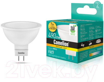 Лампа Camelion LED7-JCDR/830/GU5.3 / 11656