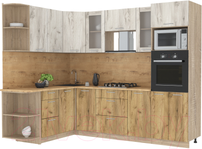 Готовая кухня Интерлиния Мила 1.68x2.6 левая - фото