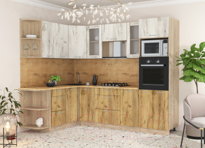 Готовая кухня Интерлиния Мила 1.68x2.6 левая