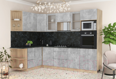 Готовая кухня Интерлиния Мила 1.68x2.8 левая