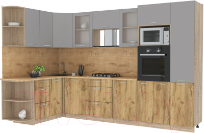 Готовая кухня Интерлиния Мила 1.68x3.2 левая - фото