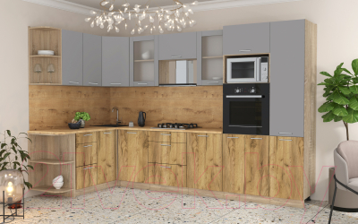 Готовая кухня Интерлиния Мила 1.68x3.2 левая