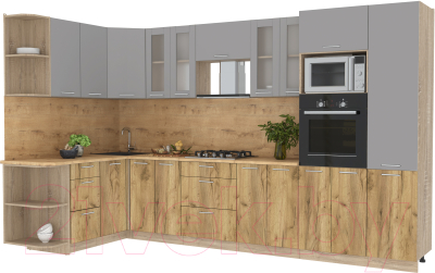 Готовая кухня Интерлиния Мила 1.68x3.4 левая - фото