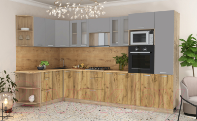 Готовая кухня Интерлиния Мила 1.68x3.4 левая