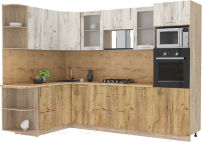 Готовая кухня Интерлиния Мила 1.68x2.8 левая - фото