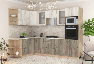 Готовая кухня Интерлиния Мила 1.68x2.8 левая