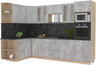 Готовая кухня Интерлиния Мила 1.68x3.0 левая - фото