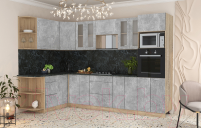 Готовая кухня Интерлиния Мила 1.68x3.0 левая