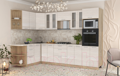 Готовая кухня Интерлиния Мила 1.68x3.0 левая