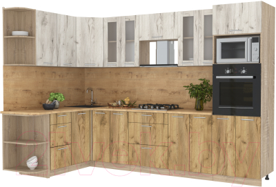 Готовая кухня Интерлиния Мила 1.68x3.0 левая - фото