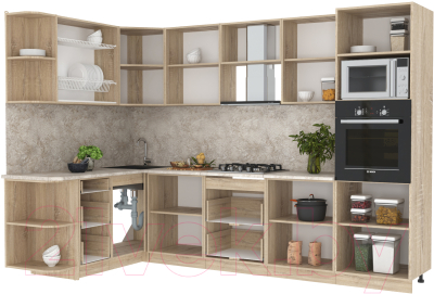 Готовая кухня Интерлиния Мила 1.68x3.0 левая