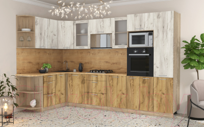 Готовая кухня Интерлиния Мила 1.68x3.2 левая