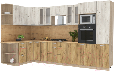 Готовая кухня Интерлиния Мила 1.68x3.4 левая - фото