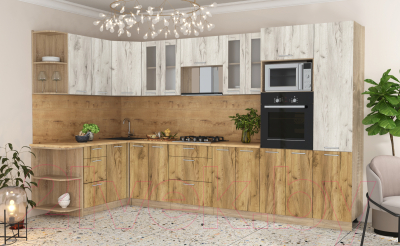 Готовая кухня Интерлиния Мила 1.68x3.4 левая