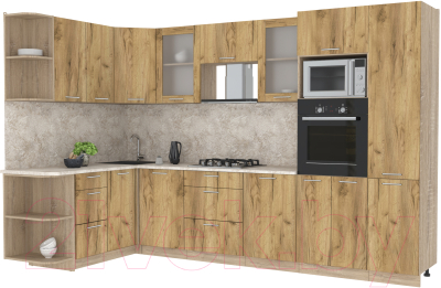 Готовая кухня Интерлиния Мила 1.68x3.2 левая - фото