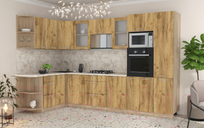 Готовая кухня Интерлиния Мила 1.68x3.2 левая