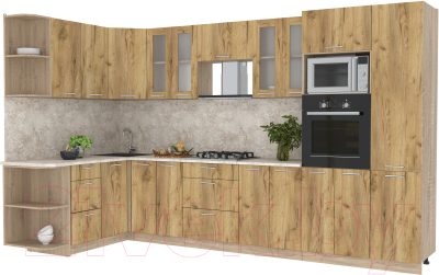 Готовая кухня Интерлиния Мила 1.68x3.4 левая - фото