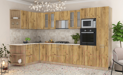 Готовая кухня Интерлиния Мила 1.68x3.4 левая