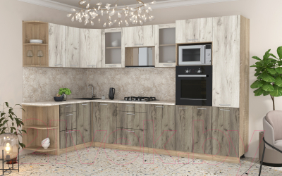 Готовая кухня Интерлиния Мила 1.68x3.2 левая