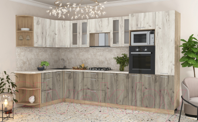 Готовая кухня Интерлиния Мила 1.68x3.4 левая