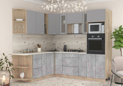 Готовая кухня Интерлиния Мила 1.88x2.4 левая