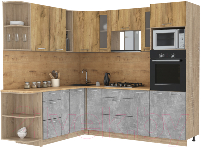 Готовая кухня Интерлиния Мила 1.88x2.4 левая - фото