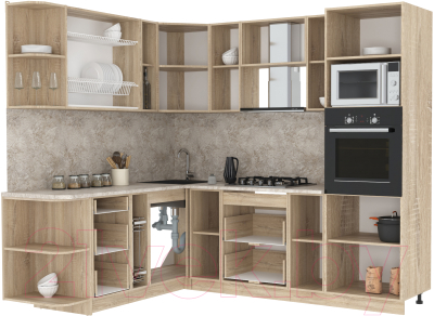 Готовая кухня Интерлиния Мила 1.88x2.4 левая