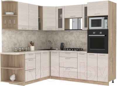 Готовая кухня Интерлиния Мила 1.88x2.4 левая - фото