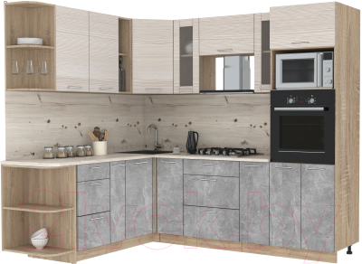 Готовая кухня Интерлиния Мила 1.88x2.4 левая - фото