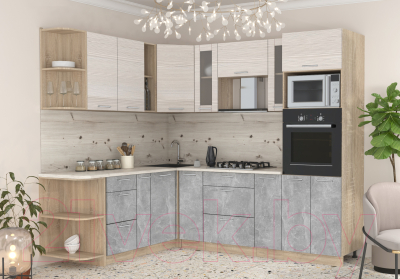 Готовая кухня Интерлиния Мила 1.88x2.4 левая