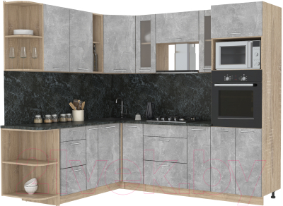 Готовая кухня Интерлиния Мила 1.88x2.4 левая - фото