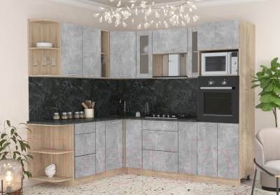 Готовая кухня Интерлиния Мила 1.88x2.4 левая