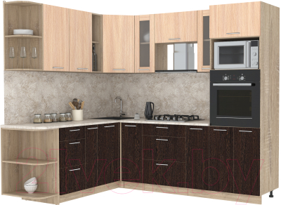 Готовая кухня Интерлиния Мила 1.88x2.4 левая - фото