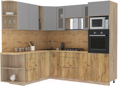 Готовая кухня Интерлиния Мила 1.88x2.4 левая - фото