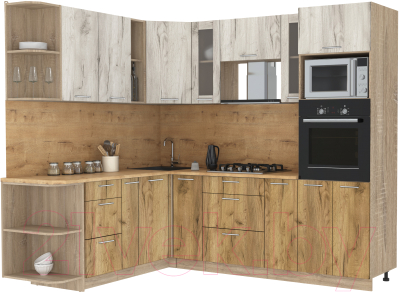 Готовая кухня Интерлиния Мила 1.88x2.4 левая - фото