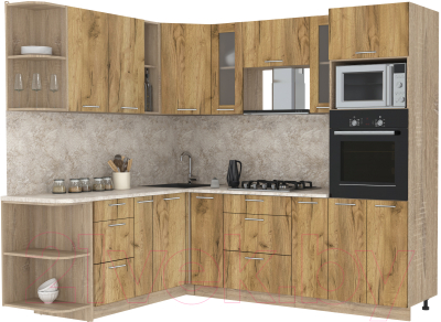 Готовая кухня Интерлиния Мила 1.88x2.4 левая - фото