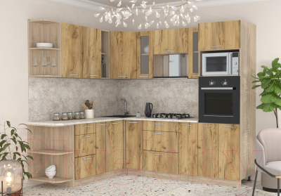 Готовая кухня Интерлиния Мила 1.88x2.4 левая