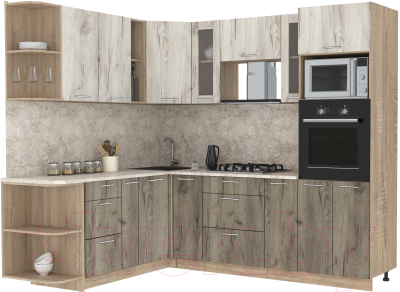 Готовая кухня Интерлиния Мила 1.88x2.4 левая - фото