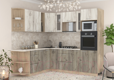 Готовая кухня Интерлиния Мила 1.88x2.4 левая