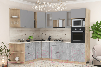 Готовая кухня Интерлиния Мила 1.88x2.6 левая