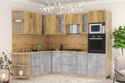 Готовая кухня Интерлиния Мила 1.88x2.6 левая