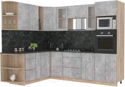 Готовая кухня Интерлиния Мила 1.88x2.6 левая - фото