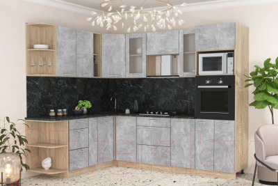 Готовая кухня Интерлиния Мила 1.88x2.6 левая