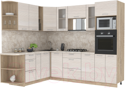 Готовая кухня Интерлиния Мила 1.88x2.6 левая - фото