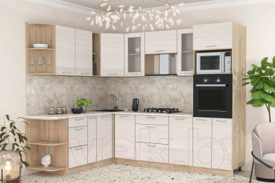 Готовая кухня Интерлиния Мила 1.88x2.6 левая