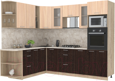 Готовая кухня Интерлиния Мила 1.88x2.6 левая - фото