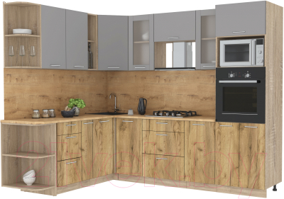 Готовая кухня Интерлиния Мила 1.88x2.6 левая - фото