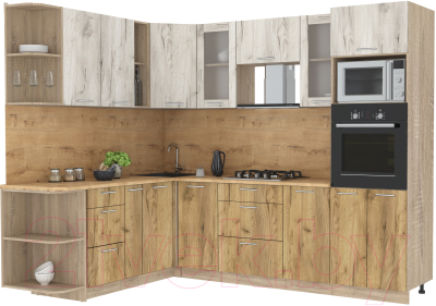 Готовая кухня Интерлиния Мила 1.88x2.6 левая - фото