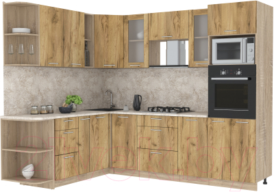 Готовая кухня Интерлиния Мила 1.88x2.6 левая - фото