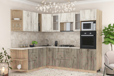 Готовая кухня Интерлиния Мила 1.88x2.6 левая